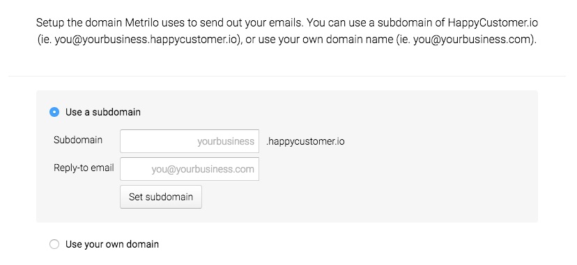 Sending Ecommerce Email Subdomain