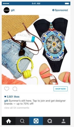 Instagram Shop Now Example