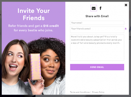 Julep Refer A Friend Example