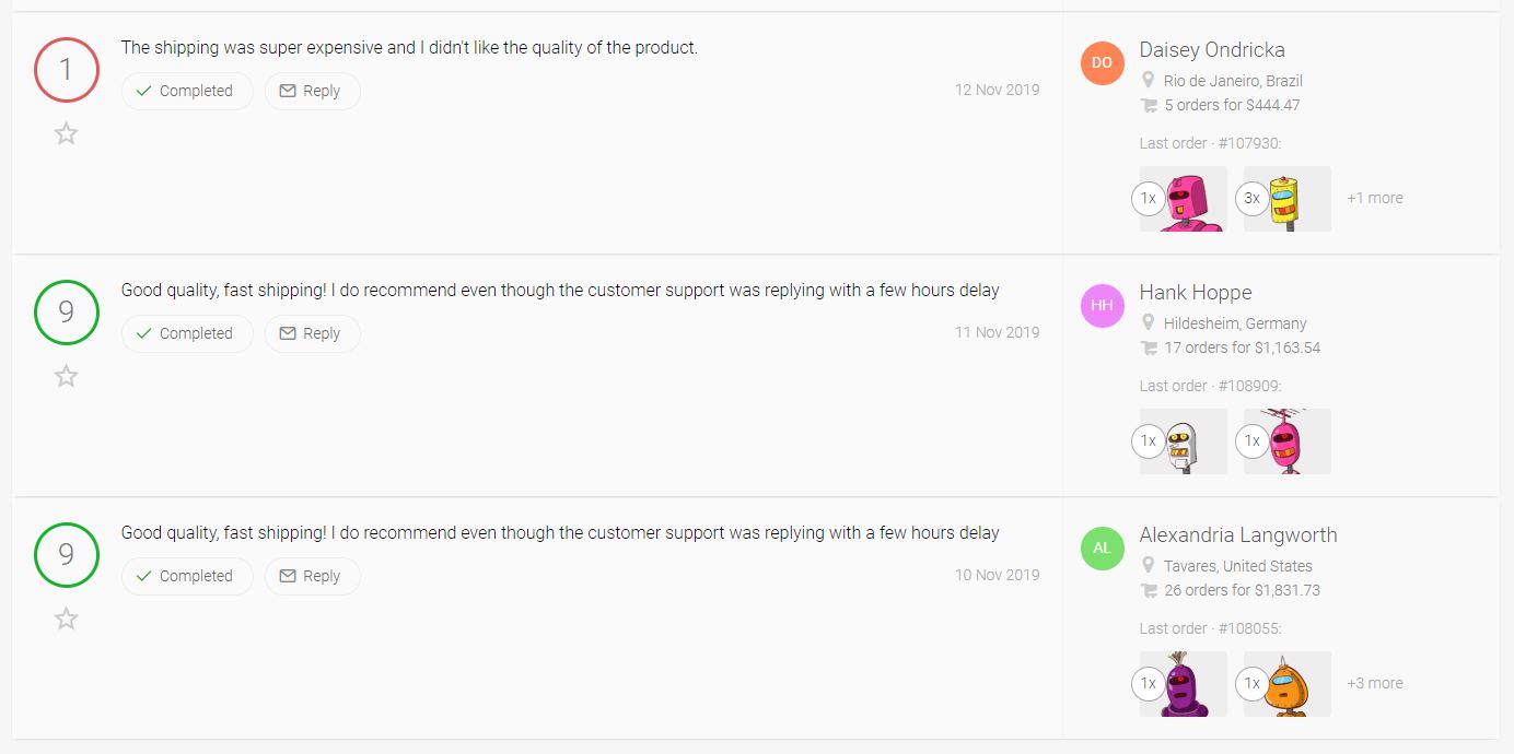 Customer Feedback In Metrilo