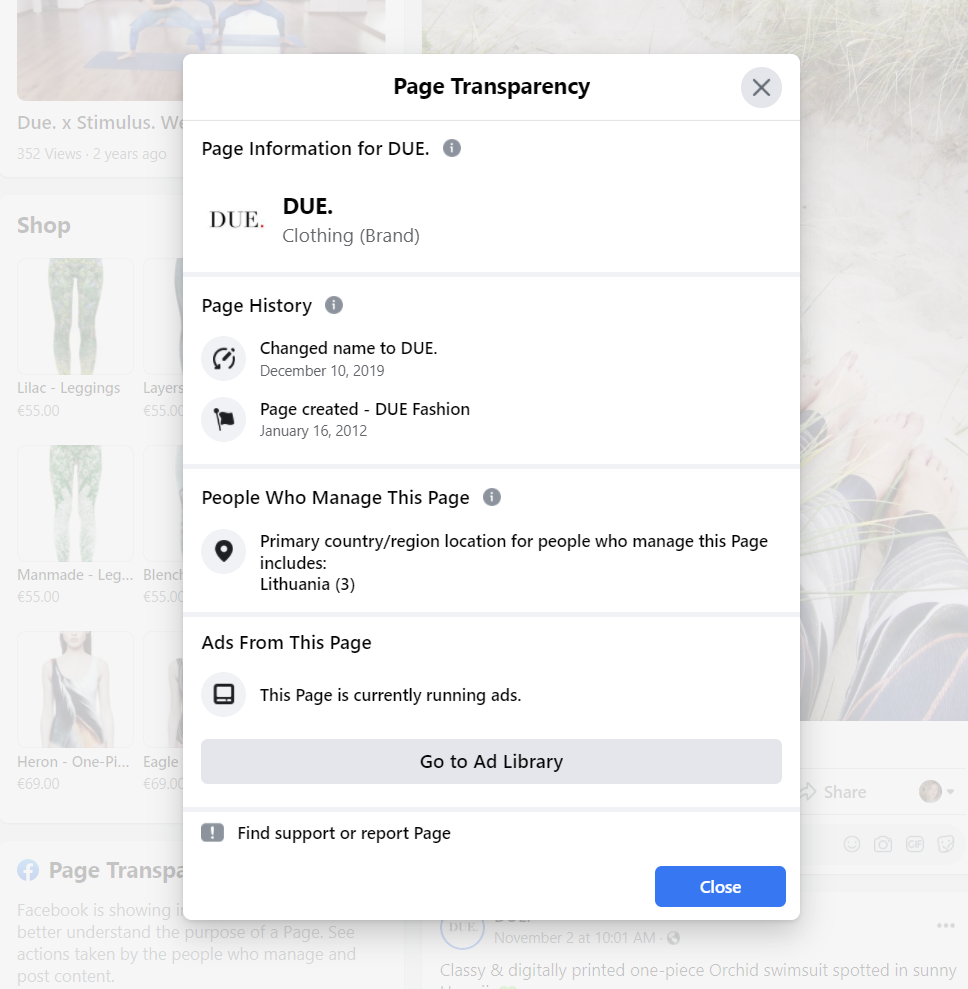 Page Transparency Facebook